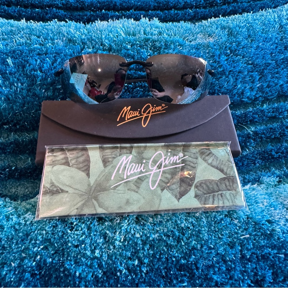 Maui Jim Ho’okipa Readers 2.5 Gloss Black Rimless Polarized Sunglasses